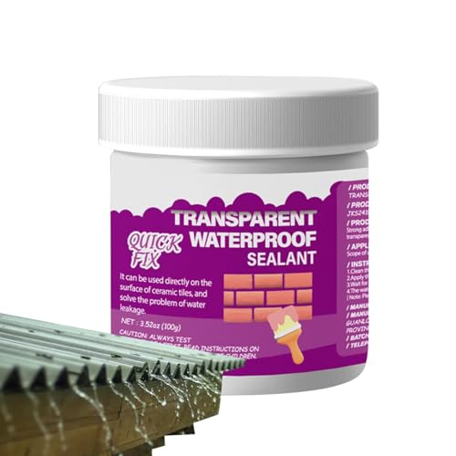 Clear Waterproof Sealant, Invisible Roof Leak Repair Coating, 100g Transparent Waterproof Adhesive Sealant, Multi Protective Coating for Bathroom Kitchen Roof Laundry Room Indoor Outdoor