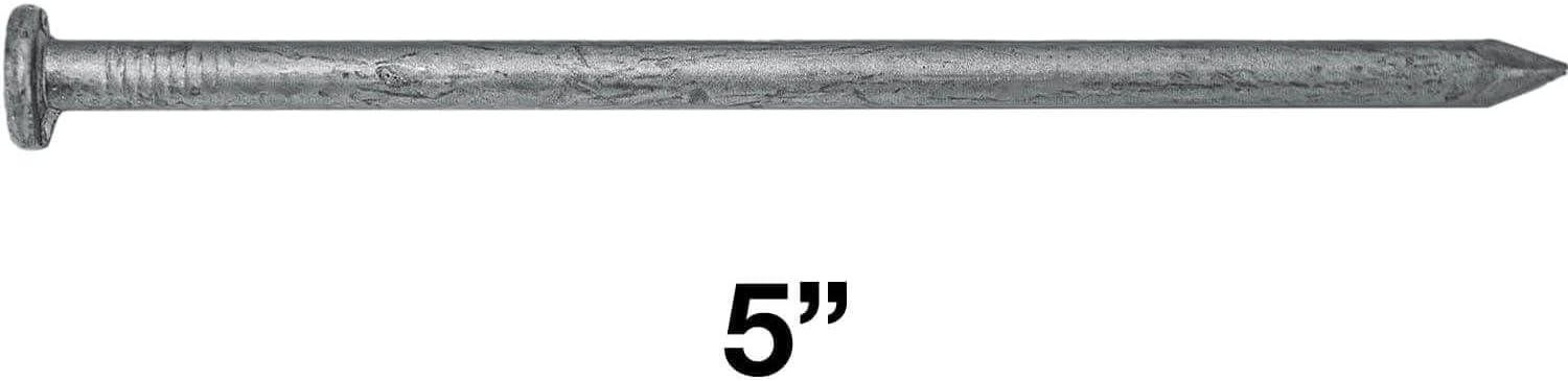 5" Exterior Hot Dipped Galvanized Common Framing Nail (40d) 5 Pounds ~90 Nails