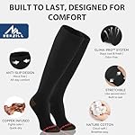 NEWZILL Copper Compression Socks for Women & Men 15-20mmHg Cotton Rich Odor Control Dress Socks for Business Casual Running Medical Athletic Support, Edema Diabetic Relief - Image 4