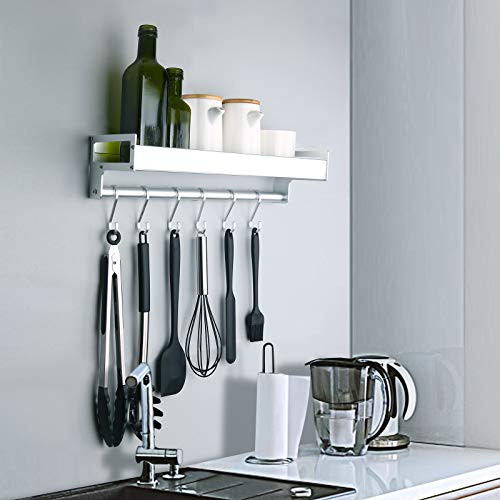 mreechan-Estante-de-Cocina-Estante-de-Cocina-Soporte-para-sartenes-Organizador-de-Pared-de-Utensilios-de-Cocina-con-6-Ganchos-extraibles-para-Pasillo-de-bano-de-Cocina-etc-Silver