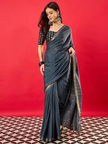 Image of AKHILAM Women's Kanjivaram Woven Soft Silk Saree With Blouse Piece
