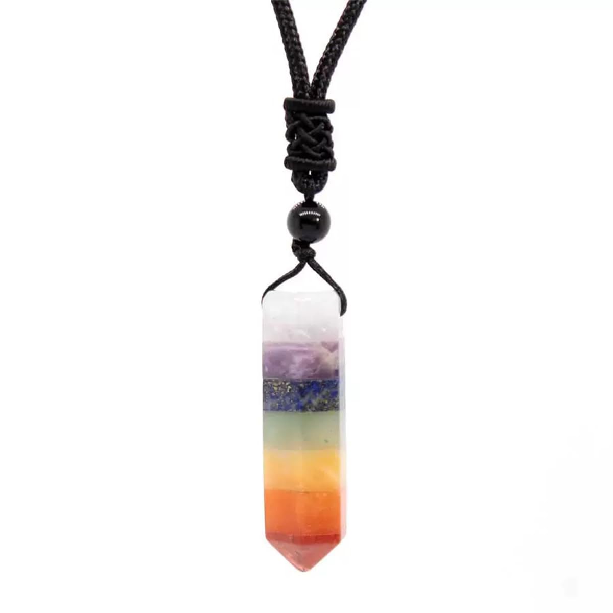 TJUSPIRIT 7 Chakra Heilstein Anhänger Kette mit Energie-Chak