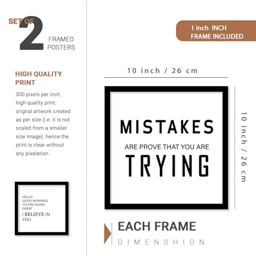 Image of kotart Motivational Quotes Posters with Frame for Home Decoration - Quotes Frame for Living Room Bedroom Office Room Decor - Painting for Wall Decoration - Pack of 4 (Art 7, Small (10x13 or 10x10 inch))