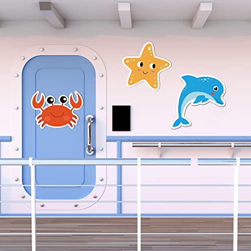 6 Pcs Cruise Door Decorations Magnetic Ocean Sea Animal Car Magnets Fish Fridge Magnets Stickers Dolphin Shark Cruise Door Magnets Decals For Carnival Cruise Refrigerator Door #TOP3