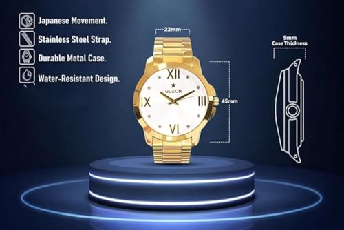 Image of GLEON Luxury Men's Numerology Watch | Water Resistant | Analog Type with Japanese Movement | Timepiece for Growth and Success with 1 Year Warranty - (Pack of 1)