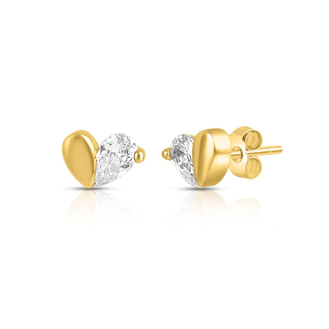 zavya 925 Sterling Silver Hidden Heart Gold Plated Earrings | Gifts For Women And Girls | With Certificate of Authenticity and 925 Hallmark-picture-10