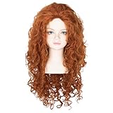 Miss U Hair Long Thick and Full Curly Princess Copper Red Wig for Halloween Party