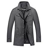 【Hochwertiges Material】Dieser klassische Mantel besteht aus 30 % Wolle und 70 % Polyester. Durch hochwertige Stoffe und exzellente Verarbeitung ist er weich, stabil, bequem und wärmend.