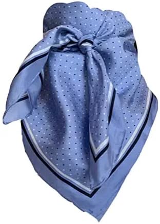 Wyoming Traders Wild Rag Slate Blue Cowboy Multi Polka Dot Silk Scarf