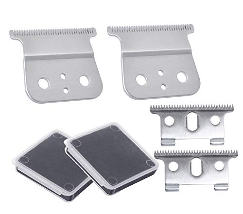 04521 T-Outliner Replacement Blade kit for Compatible with Andis Deep Tooth T-Outliner Carbon Steel Trimmer for Model GTO/GO/SL and SLS Hair/Beard Trimmers with Barber Blade Sponge(2 Set)
