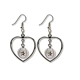 MLB Mini Baseball Heart Dangler Earrings