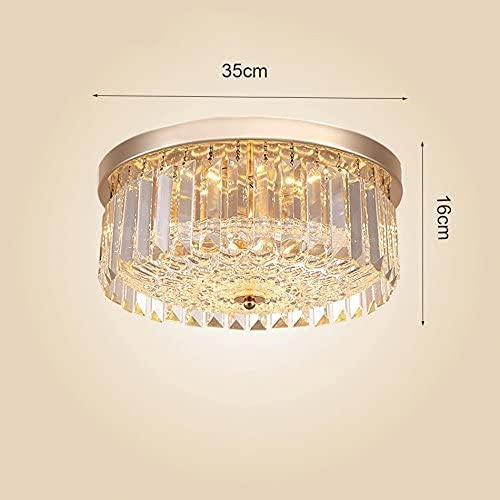 Lustre en cristal K9 moderne rond européen de 35cm avec éclairage LED télécommandé