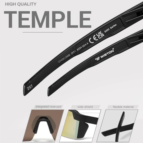 Image of WISTON XL Z87 Sunglasses for Big Wide Heads Men Women,TR90 Ultralight UV400 Protection Sun Glasses Z8224