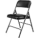 (4 Pack) NPS 1200 Series Premium Vinyl Upholstered Double Hinge Folding Chair, Caviar Black