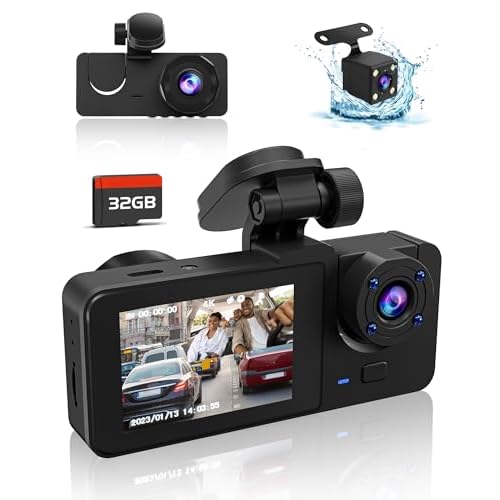 Dash Cam Front and Rear Inside,4K Full UHD Dash Camera for Cars,Car Camera with IR Night Vision, 24 Hours Recording,Loop Recording, G-Sensor,Support 32 GB Max