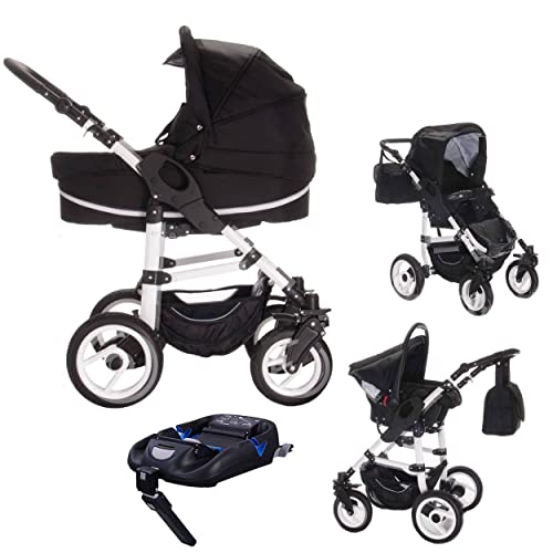 Bebebi Paris | 4 in 1 Kinderwagen Komplettset | ISOFIX Basis | Farbe: Phantom Cover