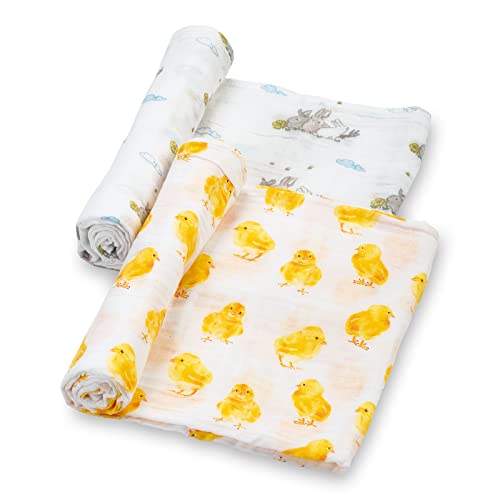 LollyBanks Baby Swaddle Blanket, 100% Cotton Muslin Blanket 