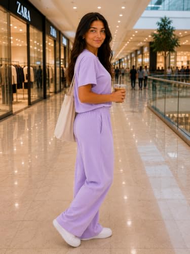 Image of ELVIA Women's Pure Cotton Top and Pyjama Co-Ord Set | Hot Head Graphic Printed Night Suit | Regular Fit Half Sleeve Round Neck T-Shirt with Pajama Loungewear Sleepwear Set for Women