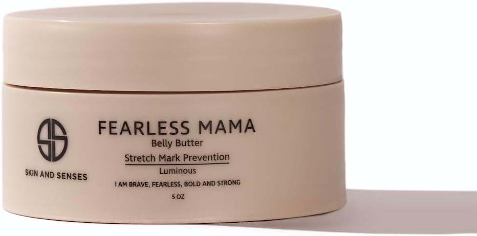 Fearless Mama Belly Butter – Luminous Scent Stretch Mark Cream for Pregnancy – Natural Moisturizer for Stretch Mark and Scar Care – Deep Hydration for Growing Bellies