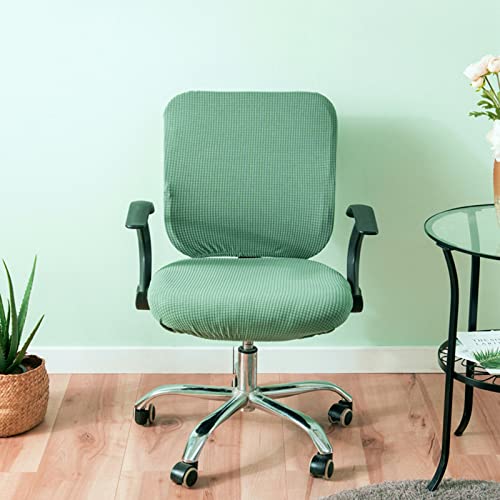 Fenteer Stretch Office Covers Seat Cover Slipcover Desk Seat Cushion Protectors for Computer, Army Green