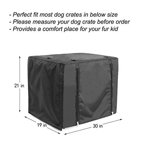 Durable Dog Crate Cover Double Door For Large Pet Kennel Covers Universal Fit For 24 30 36 42 48 Inches Wire Dog Crate (30 Inch (30" L X 19" W X 21" H))-Black #TOP5