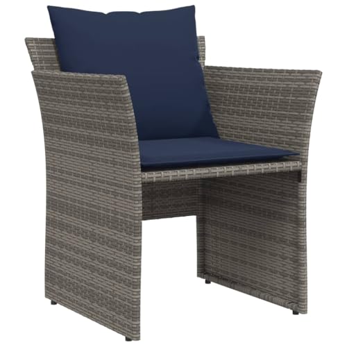 Chaise de jardin avec repose-pied Makastle en résine tressée confortable