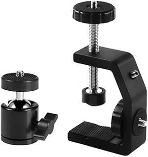 Sequpr Camera C clamp with Ball Head Table Camera Clamp Mount Tirpod Head Desk Clamp for DSLR Camera Monitor Flash Light Table Shelf