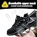 Imagen de ZEPYFXIT Zapatos de Seguridad Hombre y Mujer Cómodos y Ligeros para Invierno Botas de Trabajo Impermeables con Punta Acero Antideslizante Zapatillas Seguridad Color Negro Talla 41 EU