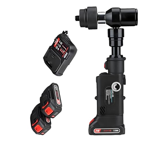 Kit de punzonadora hidráulica con 6 matrices (22-60 mm), batería de 21 V y herramienta de punzonado de metales de 80 KN para láminas de acero inoxidable. Funcionamiento automático, portátil ( Manual)