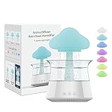 Water Drop Humidifier - Mushroom Humidifier Waterfall lamp, Essential Oil Diffusers, 300ml White...