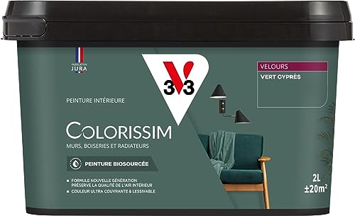 V33 Peinture multi-supports Colorissim® Vert cyprès Velours 2L