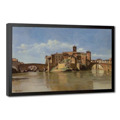Impression sur toile de Rome Basilique de Constantin Corot décoration murale bureau 61x91
