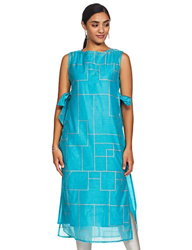 Image of Amazon Brand - Myx Women's Regular Fit Kurta in Poly Chanderi