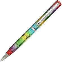 Lanier Licia Ballpoint Pen - Shiny Chrome Ring & Parts with Medium Tip 0.7mm Cross Style Refill with Accents - White or Black or Pink or Purple