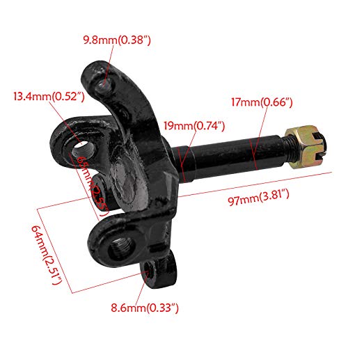 WPHMOTO Rear Axle Shaft Kit with 4.10-6 Front/Rear Wheels Tires Rims Brake Assembly and Chain & Sprocket & Steering Knuckle Kit for Go Kart Quad Trike Drift Bikes - Thumbnail 6