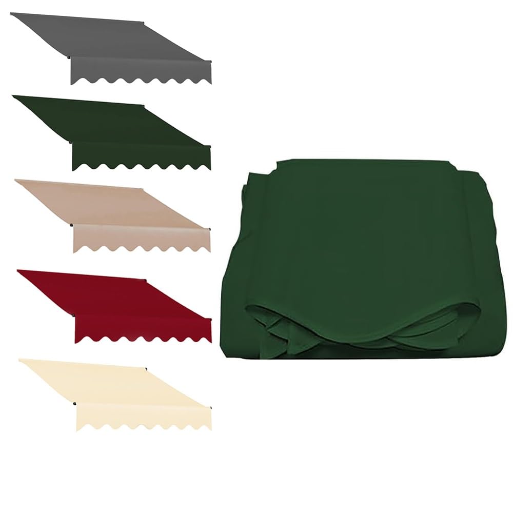 Toile de rechange rétractable verte 4x3 m contre la chaleur sur la terrasse