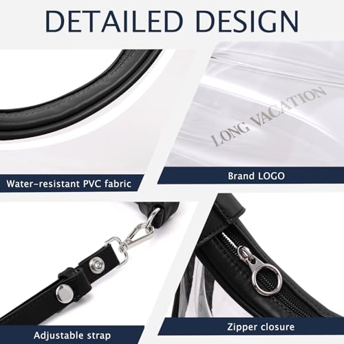 LONG VACATION Clear Bag for Stadium Events, Clear Purses for Women Stadium Crossbody, PVC Clear Concert Bag with Coin Purse4