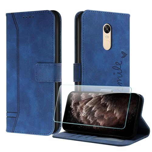 JayModCase Funda para Xiaomi Redmi Note 4 / 4X, Tipo Libro Flip Carcasa con Protector Pantalla | Ranura para Tarjeta | Soporte Plegable Funda para Redmi Note 4X - Azul