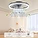 DIAMONDFORGE Ceiling Fans with Lights and Remote Fandelier - Black 20'' Flush Mount Low Profile Modern Ceiling Fans for Bedroom - Stepless Color Temperature and 6 Speeds