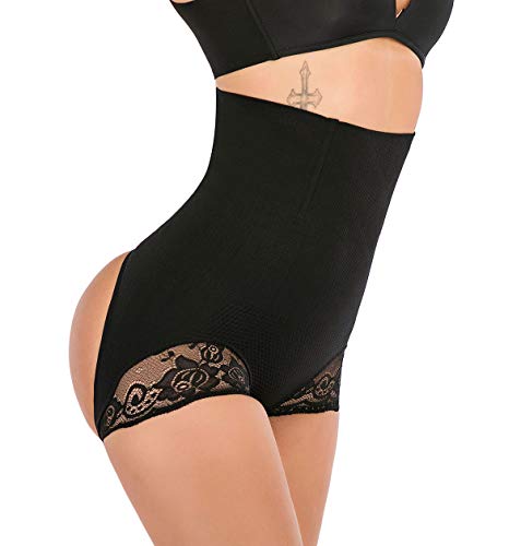 Lelinta Women's Butt Lifter Shaper Seamless Tummy Control Hi-waist Thigh Slimmer,Black-1,XL/2XL(Fit For Waist:23.6"-31.5")