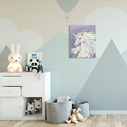 Stupell Industries Magic Inside Of You Inspirational Unicorn Quote Purple Pink, Designed By Ziwei Li Wall Art, 16 X 20, Canvas #TOP5
