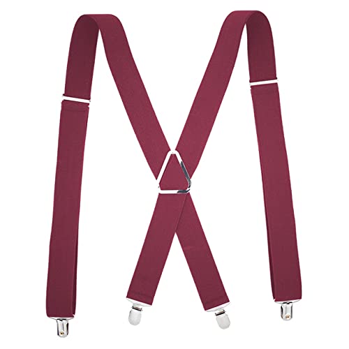 Bretelles de couleur unie grande taille sangle pantalon élastique réglable en X