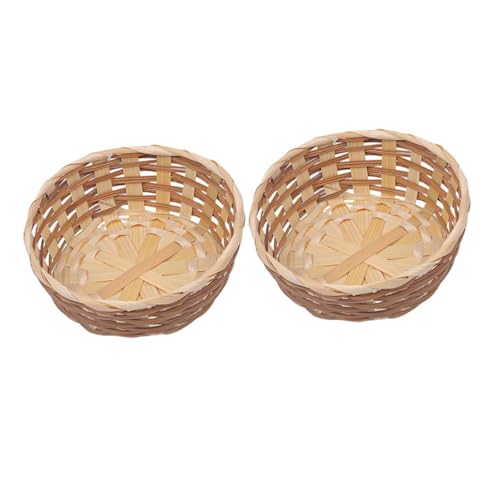 Cabilock 2pcs Woven Fruit Baskets Decorative Serving Baskets for Food Desserts Vegetables and Pastries Lightweight Easy to Clean for Home and Picnics