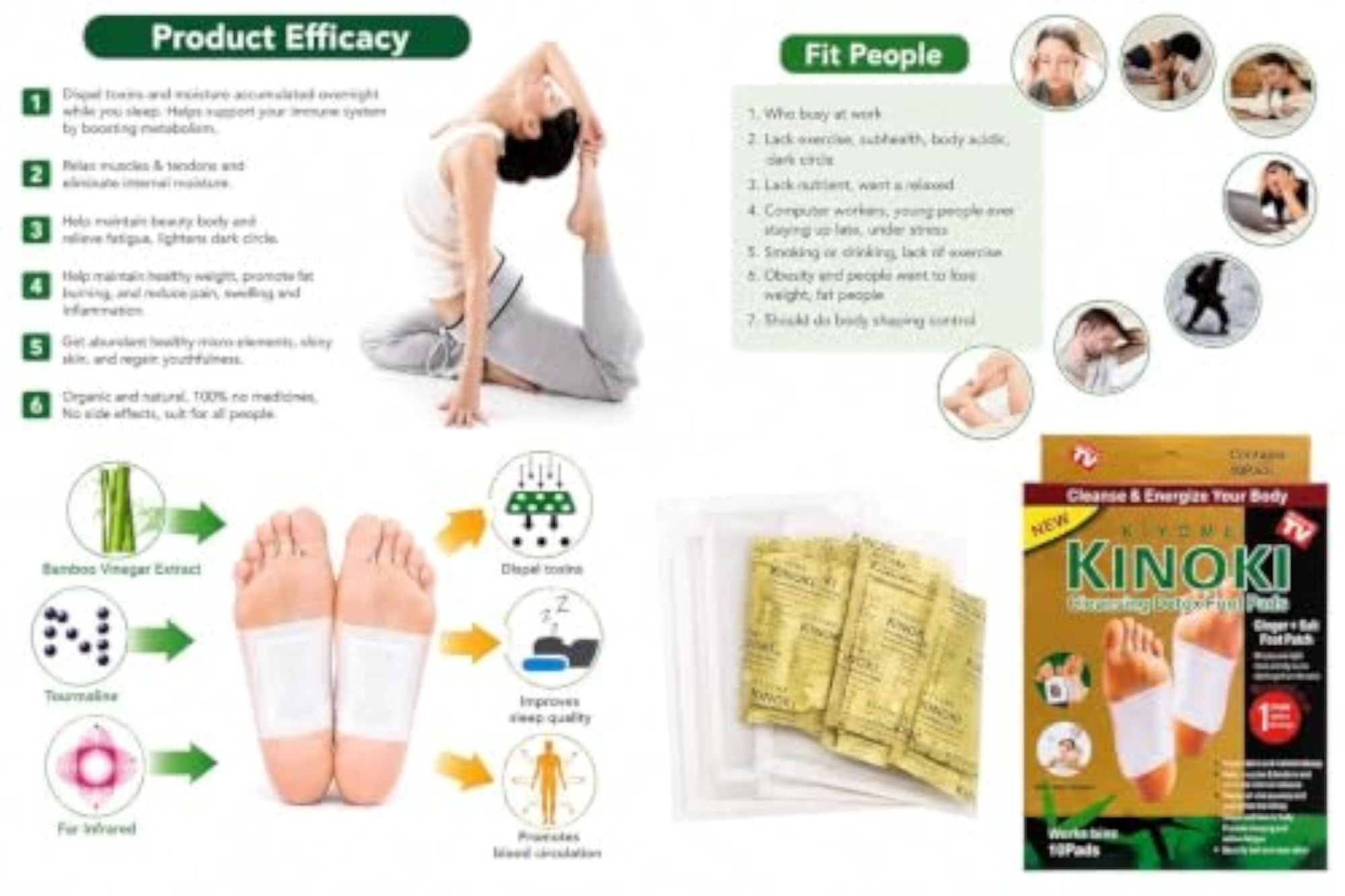 Detox Foot Pads 20 Pads for Pain Relief and Better Sleep