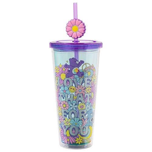 Silver Buffalo Care Bears Groovy Love That For You, Plastic Cold Cup, 24oz