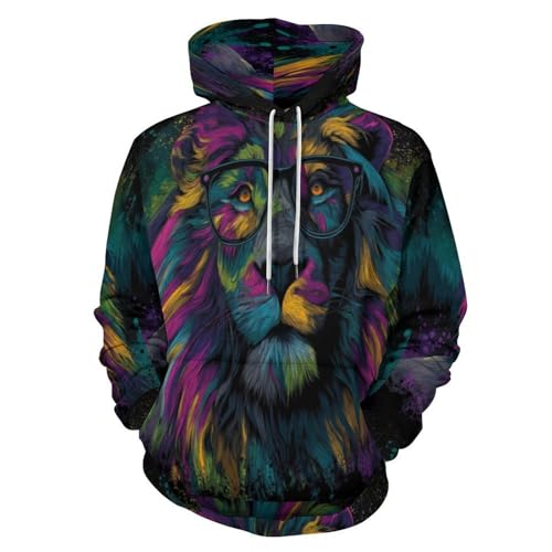Sweat-shirt imprimé lion pour vos sorties streetwear et soirées chill