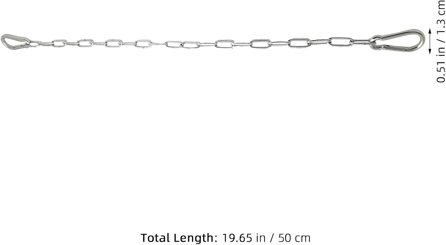 Mikinona 2pcs Stainless Steel Chain Lock with Carabiners, 20 Inch Heavy Duty Weatherproof Gate Chain Lock for Outdoor Fence, Rv, Cooler, and Camping Use