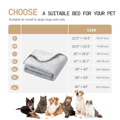 Snocyo Kühldecke für Hunde waschbar, Q-MAX0.4, wasserdichte Hundedecke 75×60cm, doppelseitige kühlende und plüschige Haustierdecke, kühlende Sofadecke für kleine Hunde