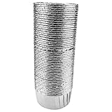 Karriter 50 pirottini usa e getta in alluminio per muffin e muffin, in alluminio, per pirottini, piccoli budini, colore argento
