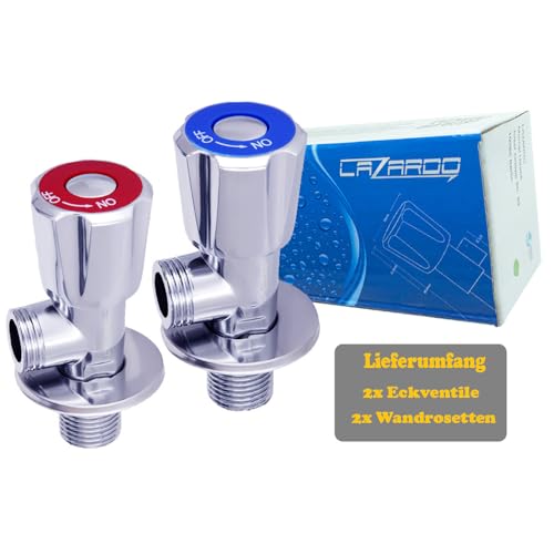 Lazardo 2x Eckventil Waschbecken Wandanschluss regulierventil 3/8 Zoll Armaturenanschluss Absperrventil
